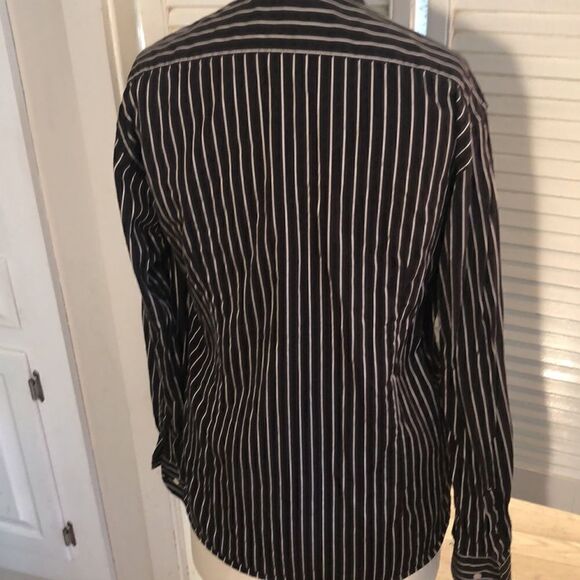 Ted Baker Classic 💯 % Cotton Brown and White Striped Shirt. See measurements. - Picture 6 of 12